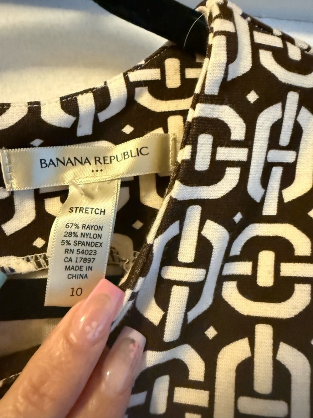 Banana Republic Brown & White Geometric Dress - Picture 4 of 10